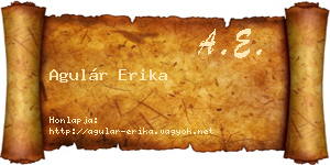 Agulár Erika névjegykártya